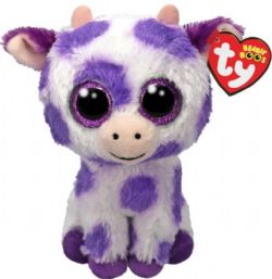 PELUCHE TY BEANIE BOOS - ETHEL VACHE TACHETÉE DE LILAS PETIT 6